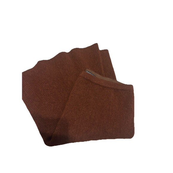 Peruvian Connection Skirt Medium Rust Brown Fit Flare Baby Alpaca wool Ribbed - Picture 7 of 7